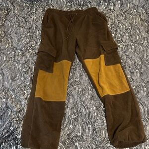 Monet Brown and Gold Cargo Sweatpants